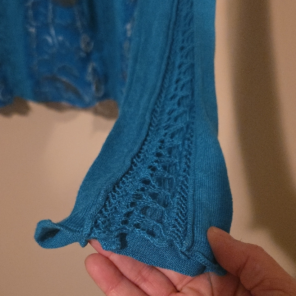 Cache Teal Long Sleeve Top - Picture 5 of 5